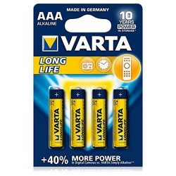 Lot de 4 piles Alcaline Varta Longlife type AAA 1,5V (LR03)