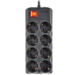 Multiprise Surtension NGS Surge Pole 800 - 8 prises + Interrupteur 1,50m (Noir)