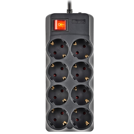 Multiprise Surtension NGS Surge Pole 800 - 8 prises + Interrupteur 1,50m (Noir)