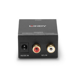 Convertisseur Lindy RCA mâle vers Toslink-Coaxial (Noir)