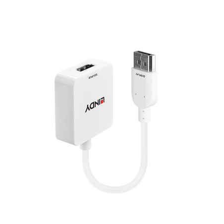 Câble adaptateur Lindy DisplayPort mâle 1.1 vers HDMI femelle 1.4 (Type A) 10cm (blanc)