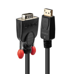 Câble DisplayPort Lindy vers VGA MM 2m (Noir)
