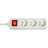Multiprise 3 prises Lindy + Interrupteur 1.50m (Blanc)