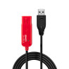Rallonge USB 2.0 Lindy 12m M F (Noir Rouge)