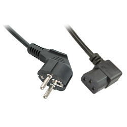 Cable d'Alimentation Lindy coudé 2m (Noir)