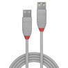 Cable Lindy USB 2.0 type A M F 3m (Gris)
