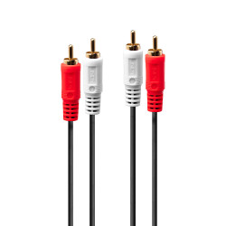 Cable Audio Lindy 2x RCA vers 2x RCA 5m (Noir)
