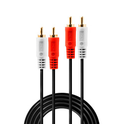 Cable Audio Lindy 2x RCA vers 2x RCA 5m (Noir)