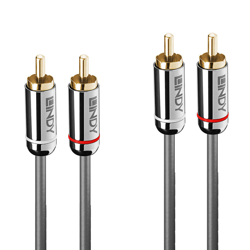 Cable Audio Lindy 2x RCA 1m (Gris)