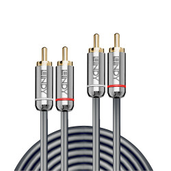 Cable Audio Lindy 2x RCA 1m (Gris)
