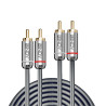 Cable Audio Lindy 2x RCA 1m (Gris)