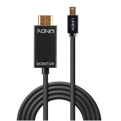 Câble Mini DisplayPort 1.2 Lindy vers HDMI 1.4 M M 5m (Noir)