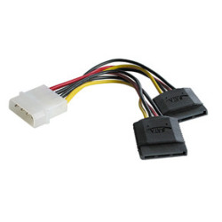 Câble adaptateur d'alimentation Lindy Molex vers 2x S-ATA 15 pins 15cm