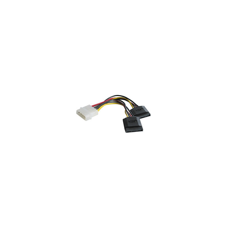 Câble adaptateur d'alimentation Lindy Molex vers 2x S-ATA 15 pins 15cm Câble adaptateur d'alimentation Lindy Molex vers 2x S-ATA 15 pins 15cm
