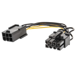 Câble adaptateur d'alimentation Lindy PCI-E 6 pins vers 8 pins 15cm