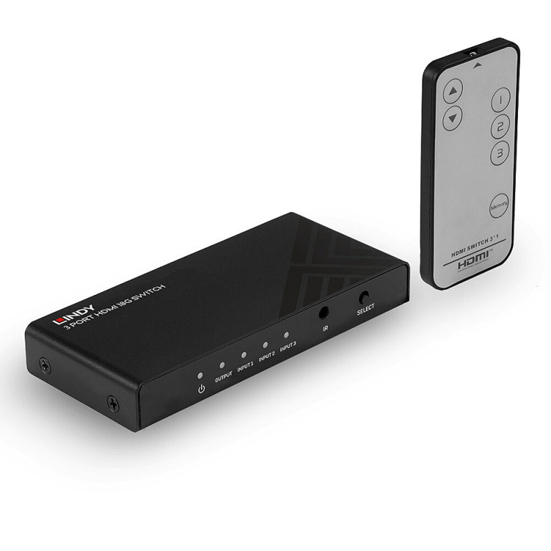 Switch HDMI Lindy 3 ports (3 entrées   1 sortie)