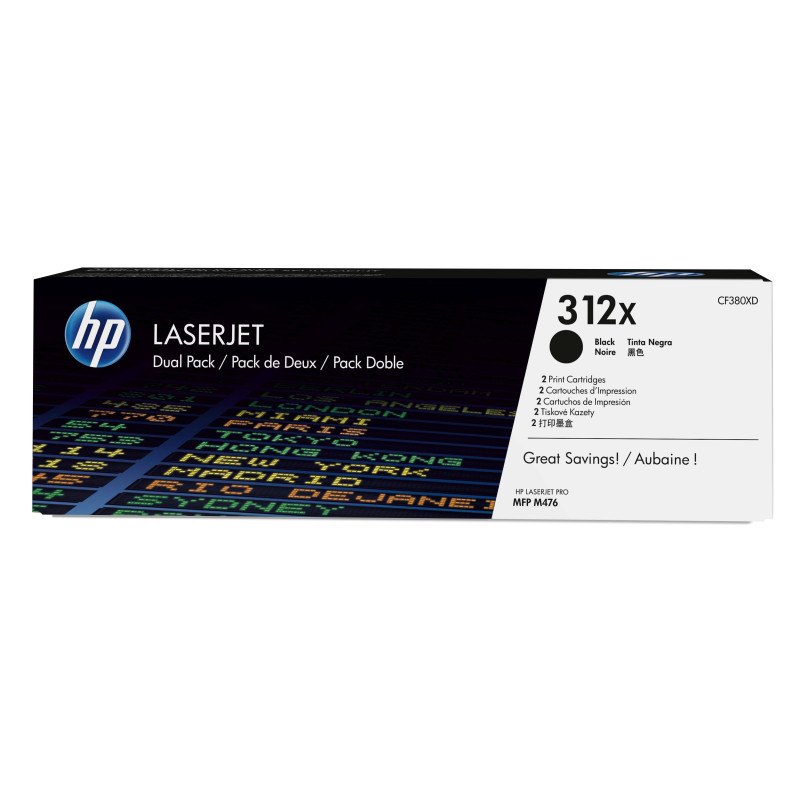 Toner Noir HP Dual Pack 312X LaserJet M476 - 2x 4400 pages