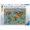 Puzzle Ravensburger - MappeMonde de Papillons (500 pièces)