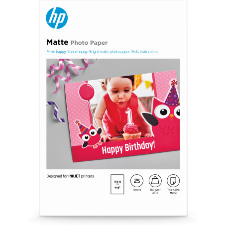 HP PAPIER PHOTO MAT 10X15CM 25F