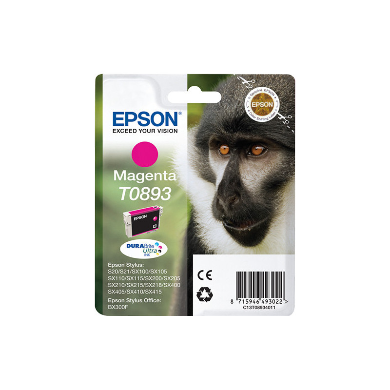 Cartouche d'encre Epson Singe T0893 (Magenta)