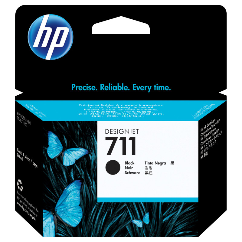 Cartouche d'encre HP pour traceur T520 T120 HP 711 (Noir)