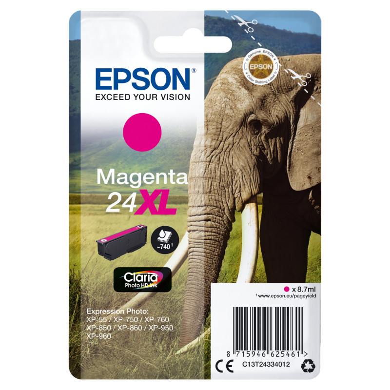 Cartouche d'encre Epson Elephant T2433 XL (Magenta)