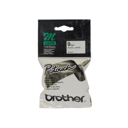 BROTHER RUBAN 9MM 8M N BLANC MK221BZ
