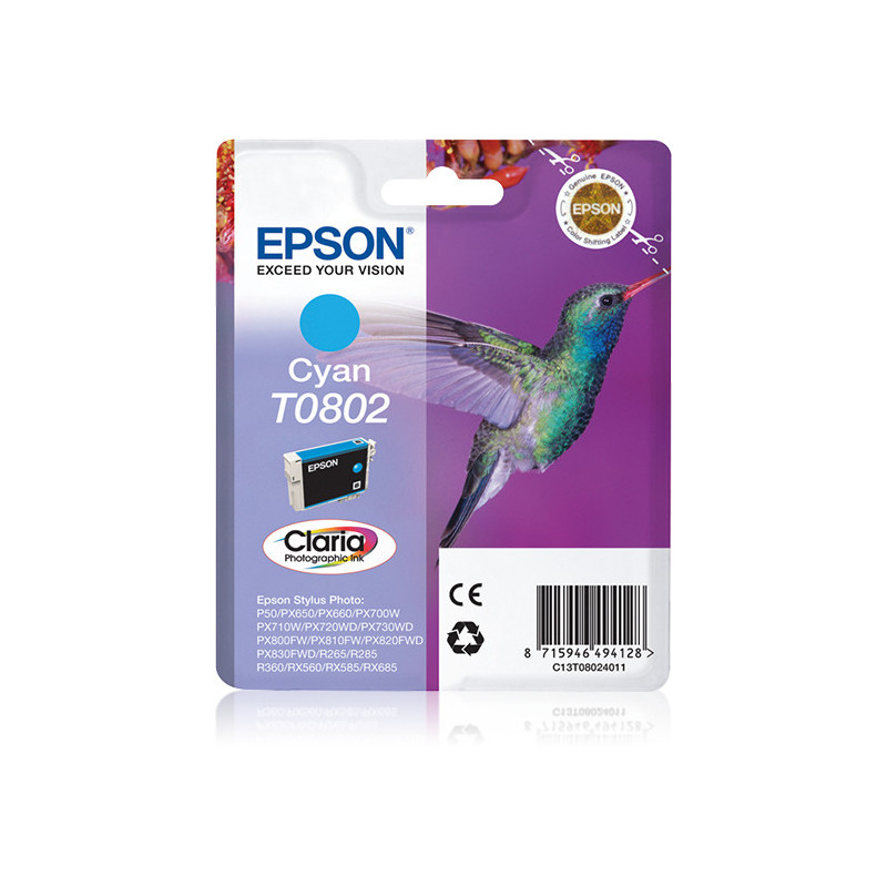 EPSON ENCRE C ALARME T0802  COLIBRI