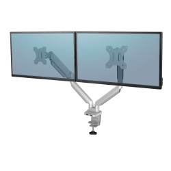 Support Double Ecran à poser Fellowes Platinum jusqu'à 27" (9kg max) (Silver)