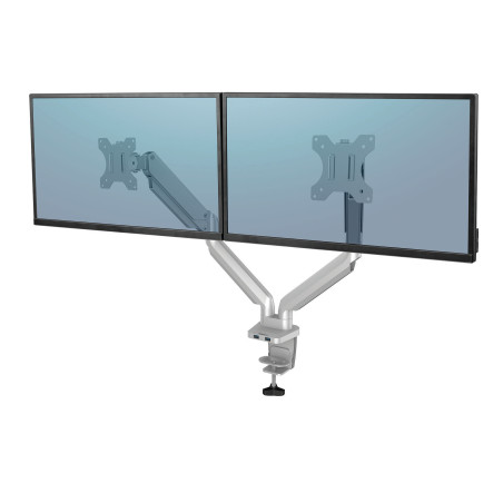 Support Double Ecran à poser Fellowes Platinum jusqu'à 27" (9kg max) (Silver)