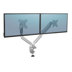 Support Double Ecran à poser Fellowes Platinum jusqu'à 27" (9kg max) (Silver)