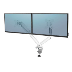 Support Double Ecran à poser Fellowes Platinium jusqu'à 27" (9 kg max écran) (Blanc)