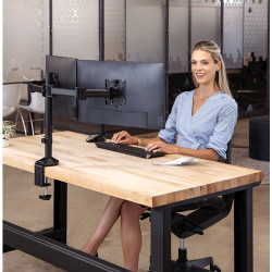 Support Double Ecran à poser Fellowes Reflex jusqu'à 27" (8 kg max écran) (Noir)