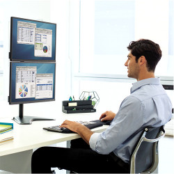 Support Double Ecran à poser Fellowes Professional jusqu'à 32" (16kg max) (Noir)