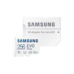 CARTE MEMOIRE SAMSUNG 256G MICRO SD EVO PLUS 2021 avec adaptateur SD 4K classe 1