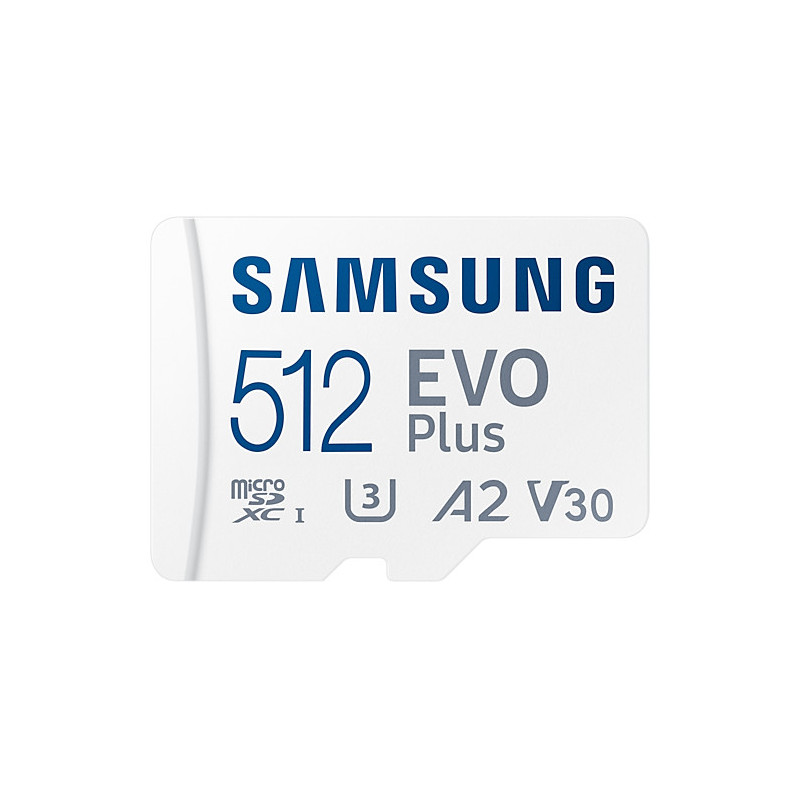 CARTE MEMOIRE SAMSUNG 512G MICRO SD EVO PLUS 2021 avec adaptateur SD 4K classe 1