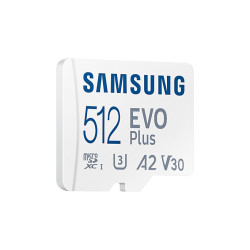 CARTE MEMOIRE SAMSUNG 512G MICRO SD EVO PLUS 2021 avec adaptateur SD 4K classe 1