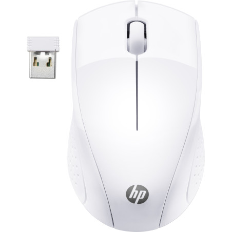 Souris sans fil HP 220 Blanche Résolution capteur 1300 dpi connexion 2,4 Ghz 3 b