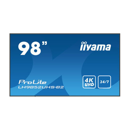 IIYAMA LFD 98 dalle IPS 24 7 3840x2160 HP 2x10W DVI VGA 3xHDMI DisplayPort 2xUS