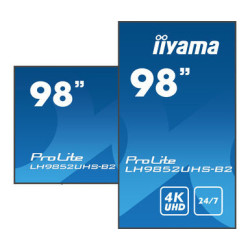 IIYAMA LFD 98 dalle IPS 24 7 3840x2160 HP 2x10W DVI VGA 3xHDMI DisplayPort 2xUS