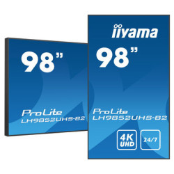 IIYAMA LFD 98 dalle IPS 24 7 3840x2160 HP 2x10W DVI VGA 3xHDMI DisplayPort 2xUS