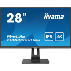 Ecran IIYAMA 28 Noir dalle IPS 16 9  3840x2160 300cd m2 3ms DisplayPort HDMI HP