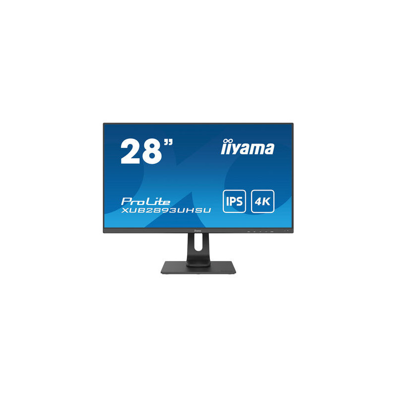 Ecran IIYAMA 28 Noir dalle IPS 16 9  3840x2160 300cd m2 3ms DisplayPort HDMI HP