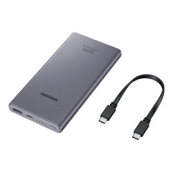 BATTERIE EXTERNE 10 000mhA - Gris Ultra rapide 25W USB typeC Charge 2 appareils 