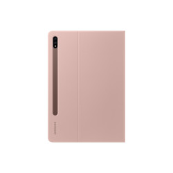 Book Cover Galaxy Tab S7   S8 (SM-T870) Brun 2 Positions Rangement S Pen Design 