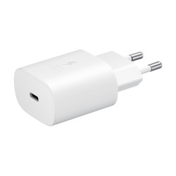 CHARGEUR SECTEUR ULTRA RAPIDE 25W USB Type-C to Type-C 1m Blanc avec cable SAMSU