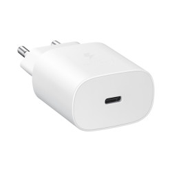 CHARGEUR SECTEUR ULTRA RAPIDE 25W USB Type-C to Type-C 1m Blanc avec cable SAMSU