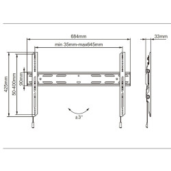 Support mural fixe extérieur MULTI BRACKETS Noir pour moniteur 101,6cm 40 190,5