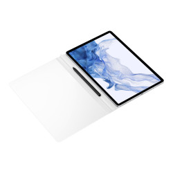 Note View Cover Tab S7+  S7Fe   S8+ Coloris Blanc Book cover avec fenetre transp