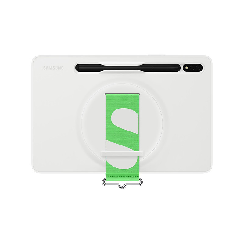 Strap Cover Tab S8 Coloris Blanc Coque arrière avec lanière pour meilleure prise Strap Cover Tab S8 Coloris Blanc Coque arrière avec lanière pour meilleure prise